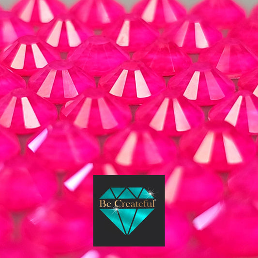 BULK Neon Pink Glass FLATBACK Rhinestones