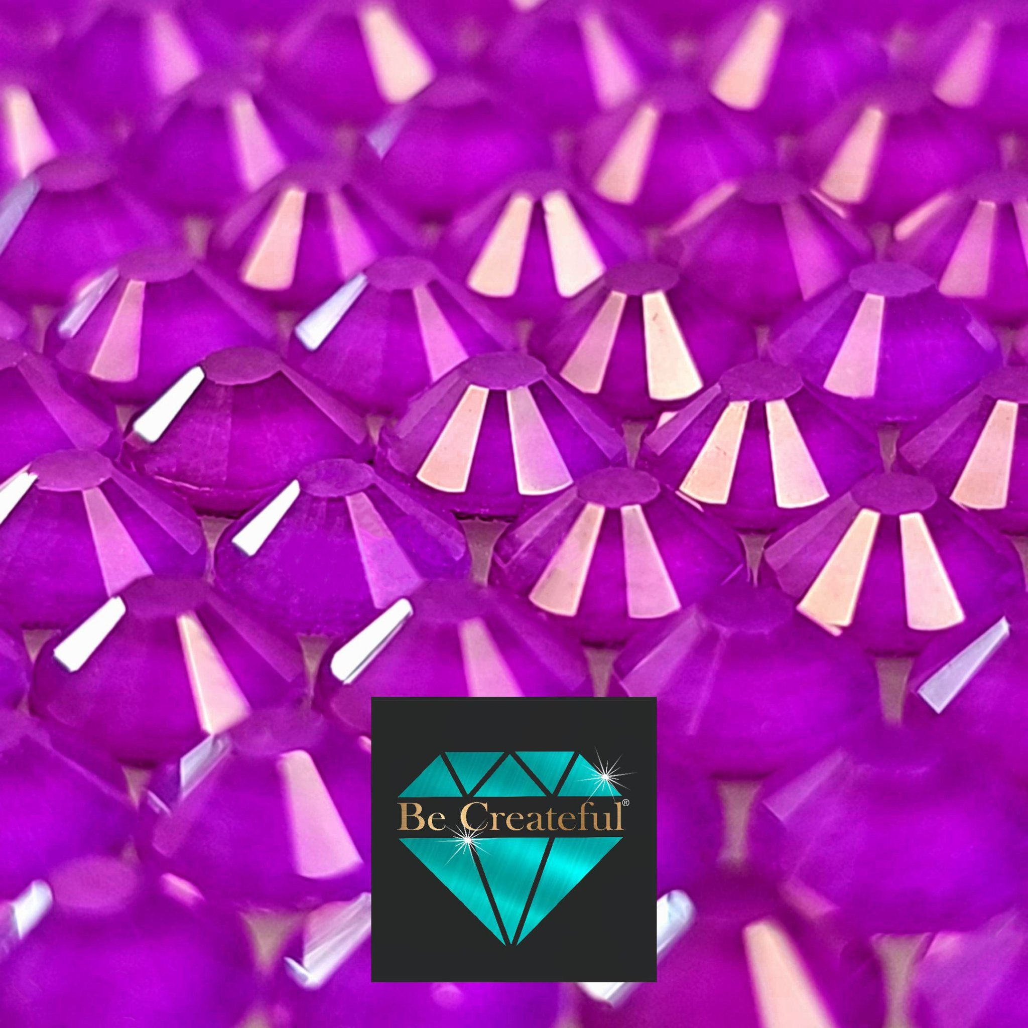 Flatback Neon Purple Glass Rhinestones 💎5 ⭐ Reviews!! – Be Createful