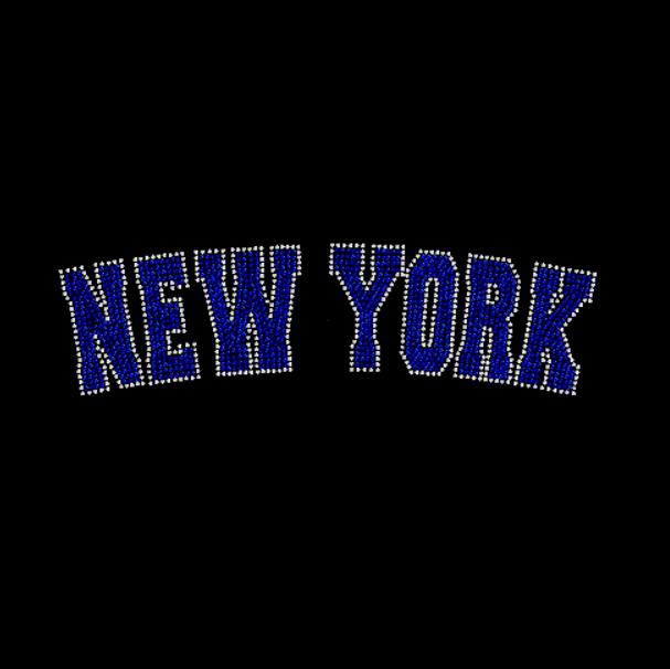 New York Curved Rhinestone Transfer