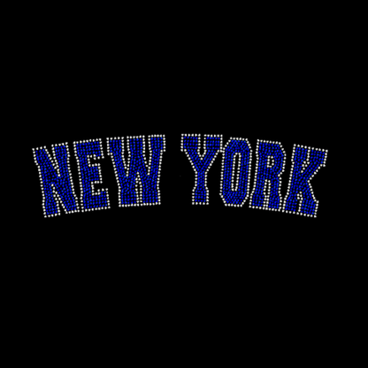 New York Curved Rhinestone Transfer