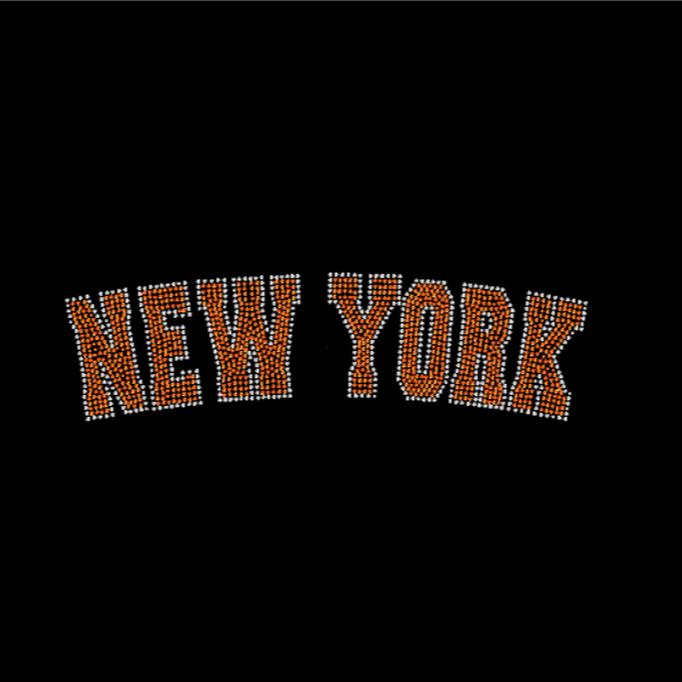 New York Curved Rhinestone Transfer