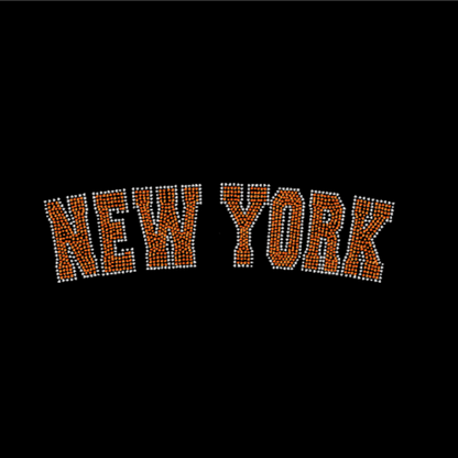 New York Curved Rhinestone Transfer