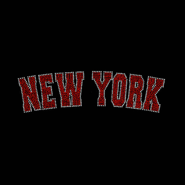 New York Curved Rhinestone Transfer