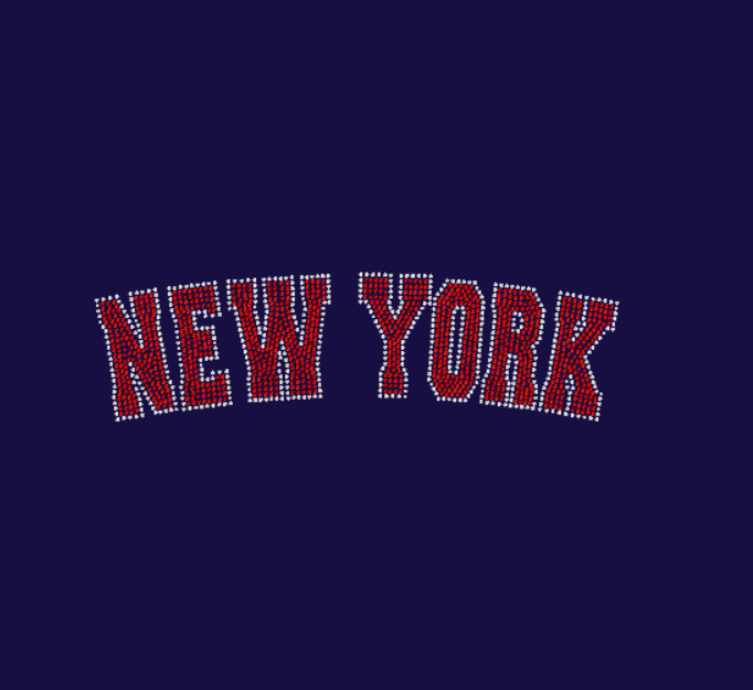 New York Curved Rhinestone Transfer