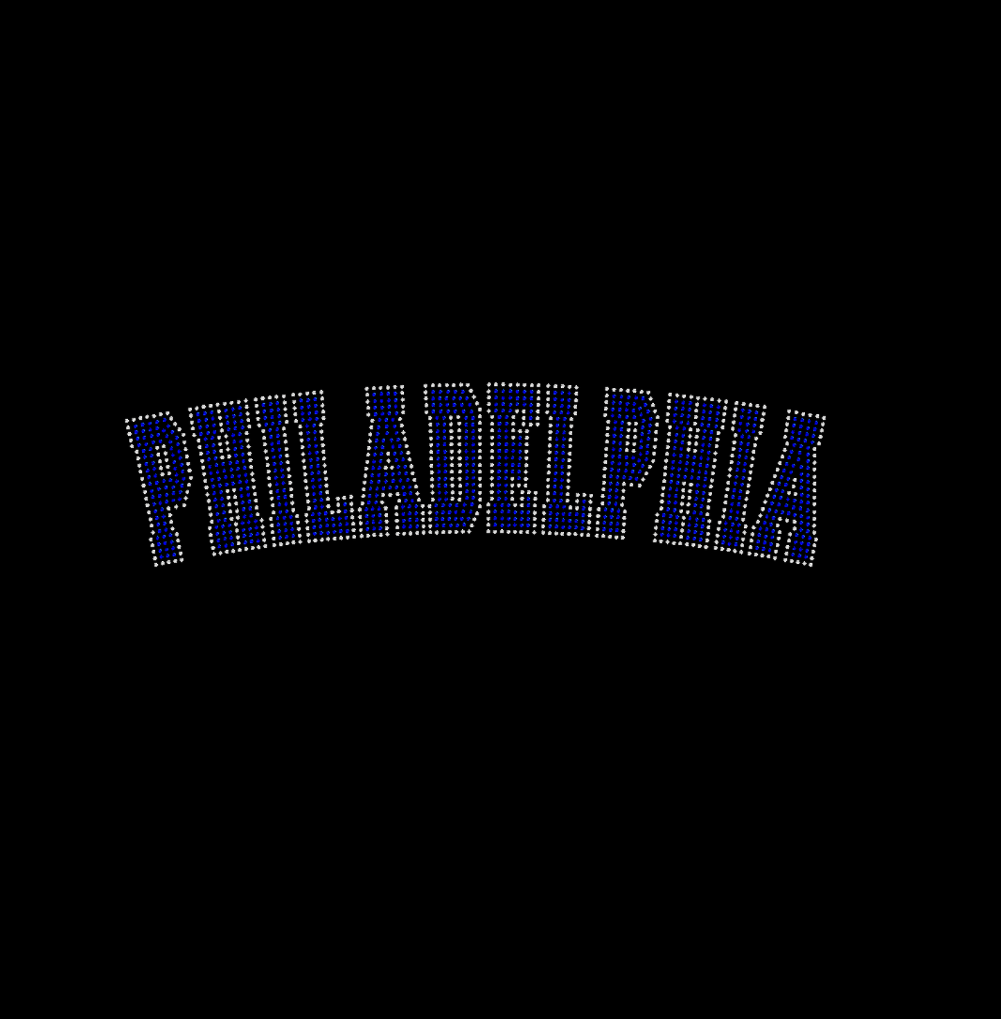 Curved Philadelphia Rhinestone Transfer
