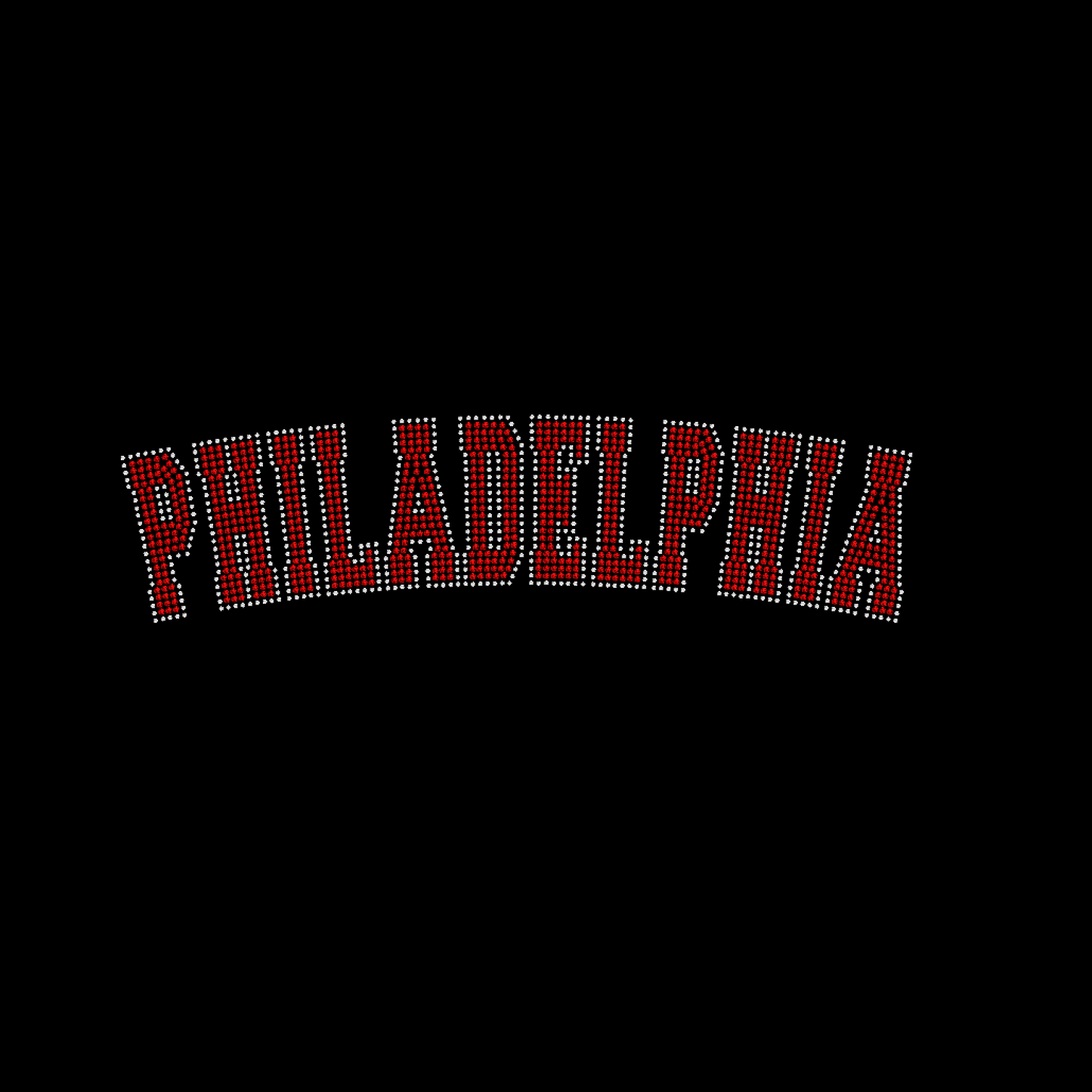 Curved Philadelphia Rhinestone Transfer
