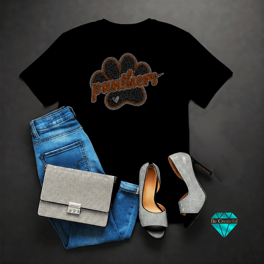 Panther Paw Rhinestone Transfer