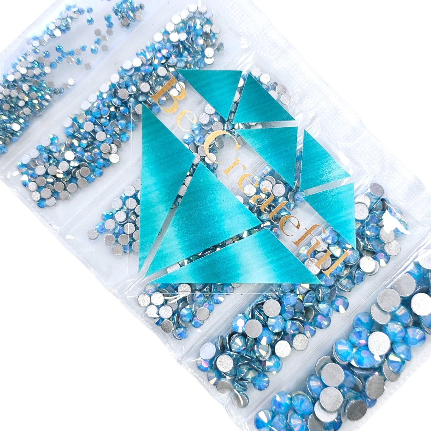 Multi-Size Caribbean Blue Flatback Rhinestones