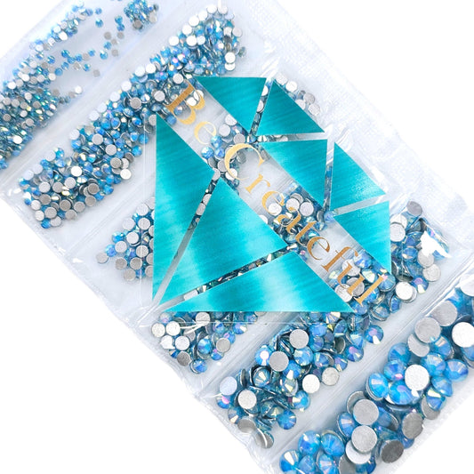 Multi-Size Caribbean Blue Flatback Rhinestones