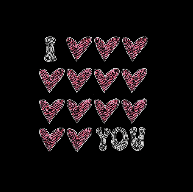 I Heart You Rhinestone Transfer