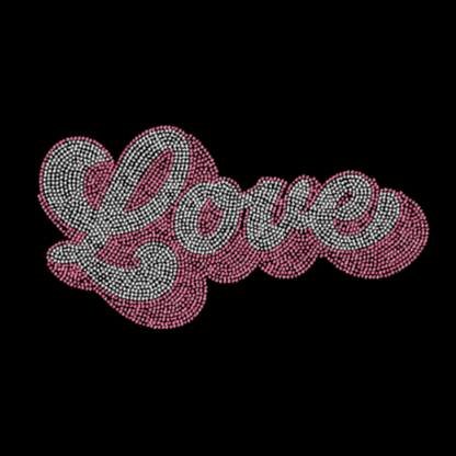 Retro Love Filled Rhinestone Transfer