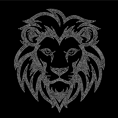 Lion Head Rhinestone Transfer
