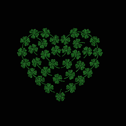 Shamrock Heart Rhinestone Transfer