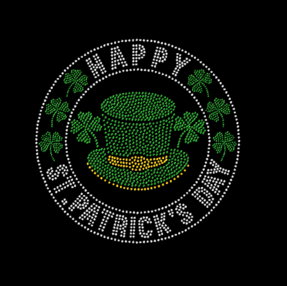 St Patrick's Day Circle Rhinestone Transfer