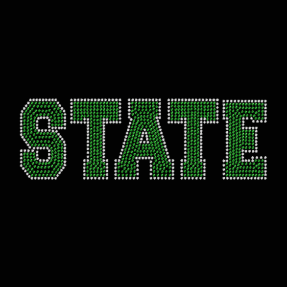 Rhinestone State Transfer in Crystal and Green