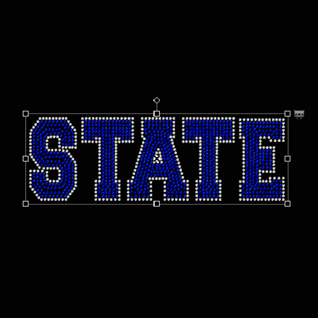 Rhinestone State Transfer in Crystal and Royal Blue