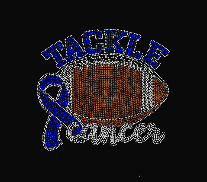 Tackle Cancer Awareness Rhinestone Transfer