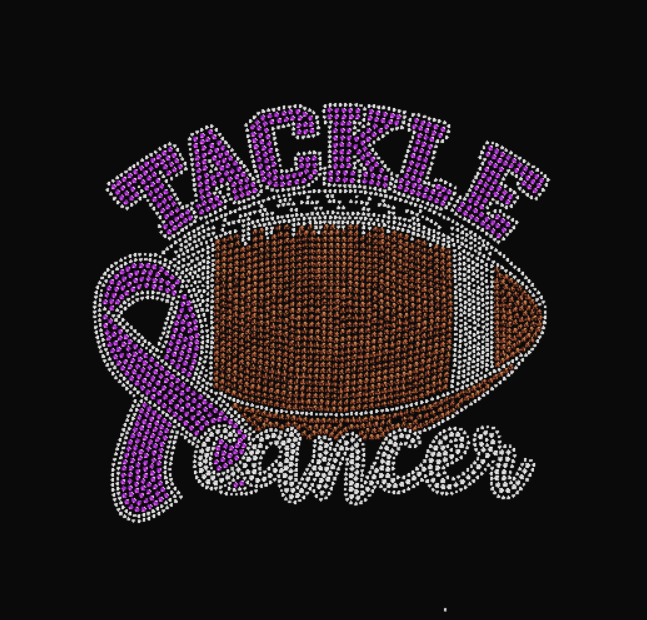 Tackle Cancer Awareness Rhinestone Transfer