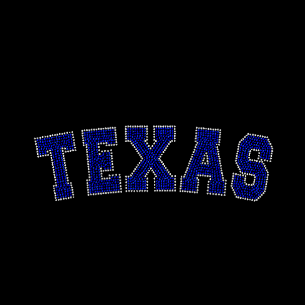 Texas Curved Rhinestone Transfer