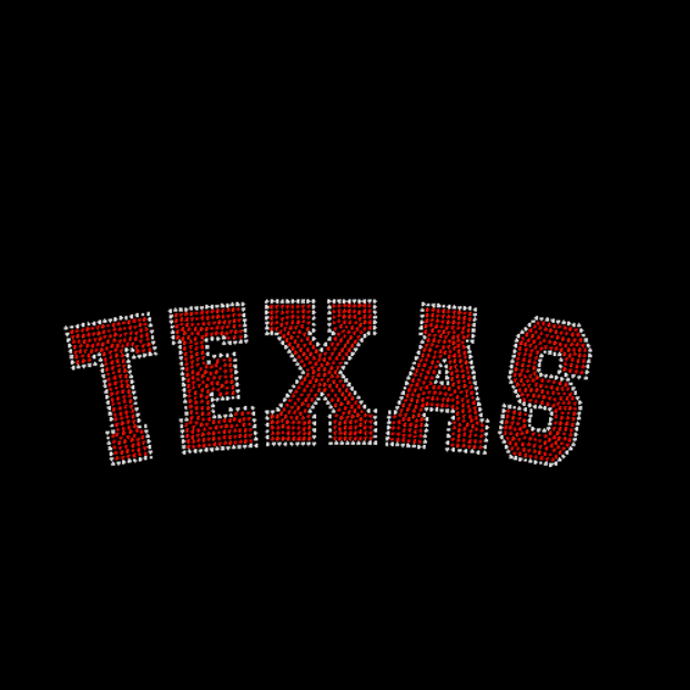 Texas Curved Rhinestone Transfer