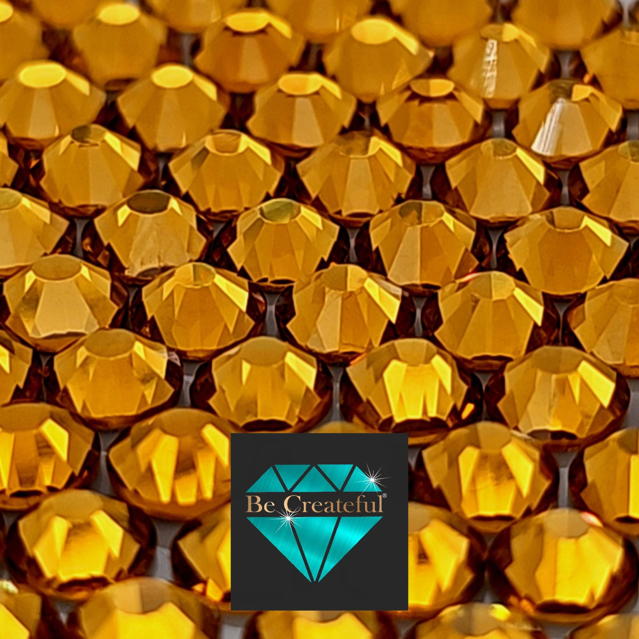FLATBACK Topaz Glass Rhinestones -Large rhinestone selection – Be Createful