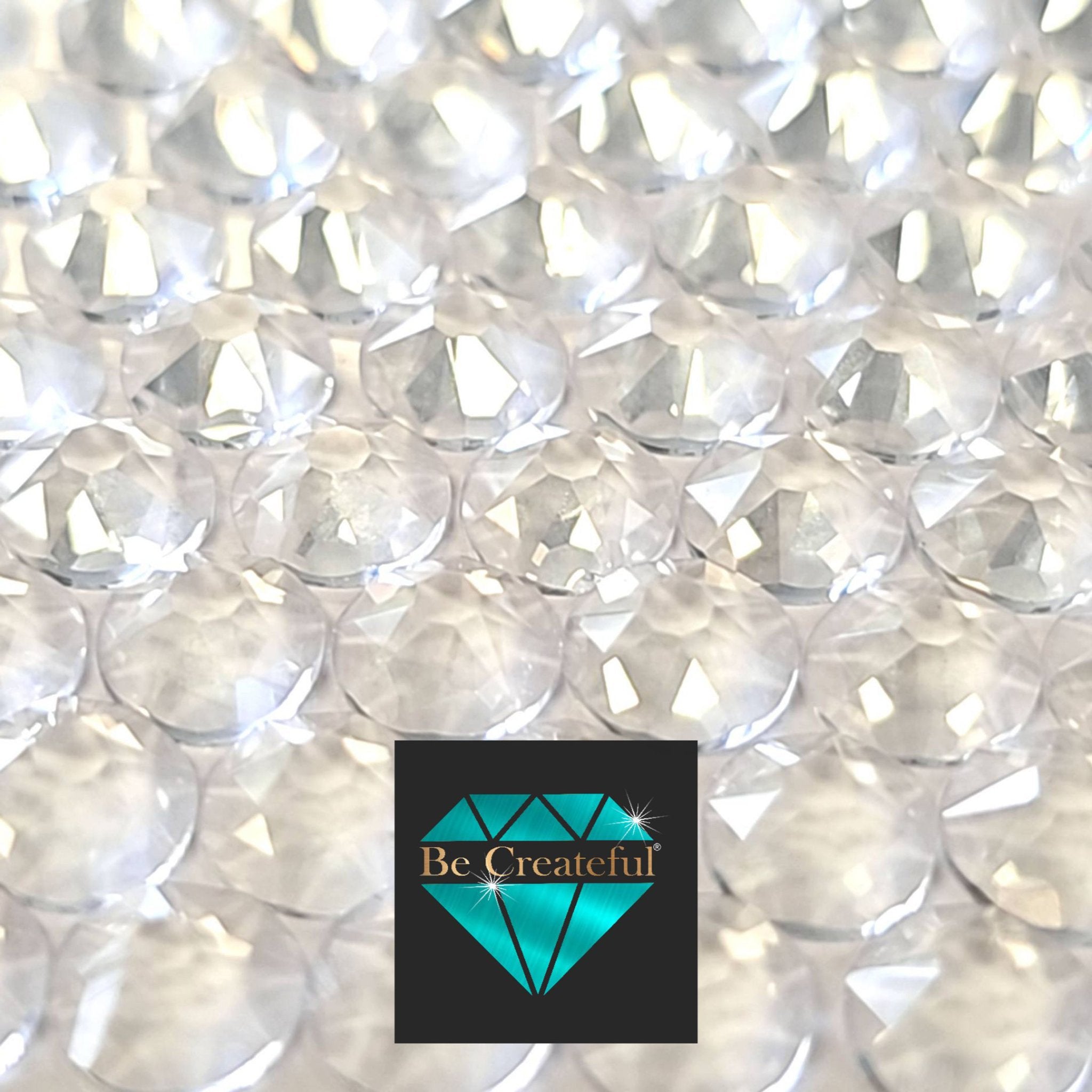 FLATBACK LUXE Transparent Foil Glass Rhinestones - 16 Facet Rhinestone ...