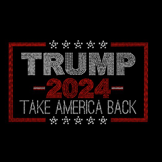 Trump 2024 Take America Back crystal and red