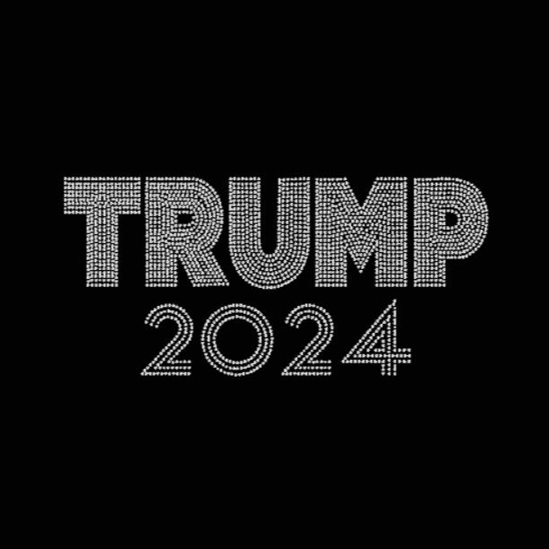 Trump 2024 Rhinestone Transfer in crystal