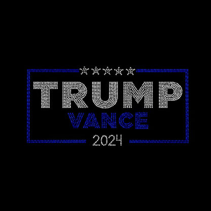 Trump Vance Cobalt Blue Rhinestone Transfer