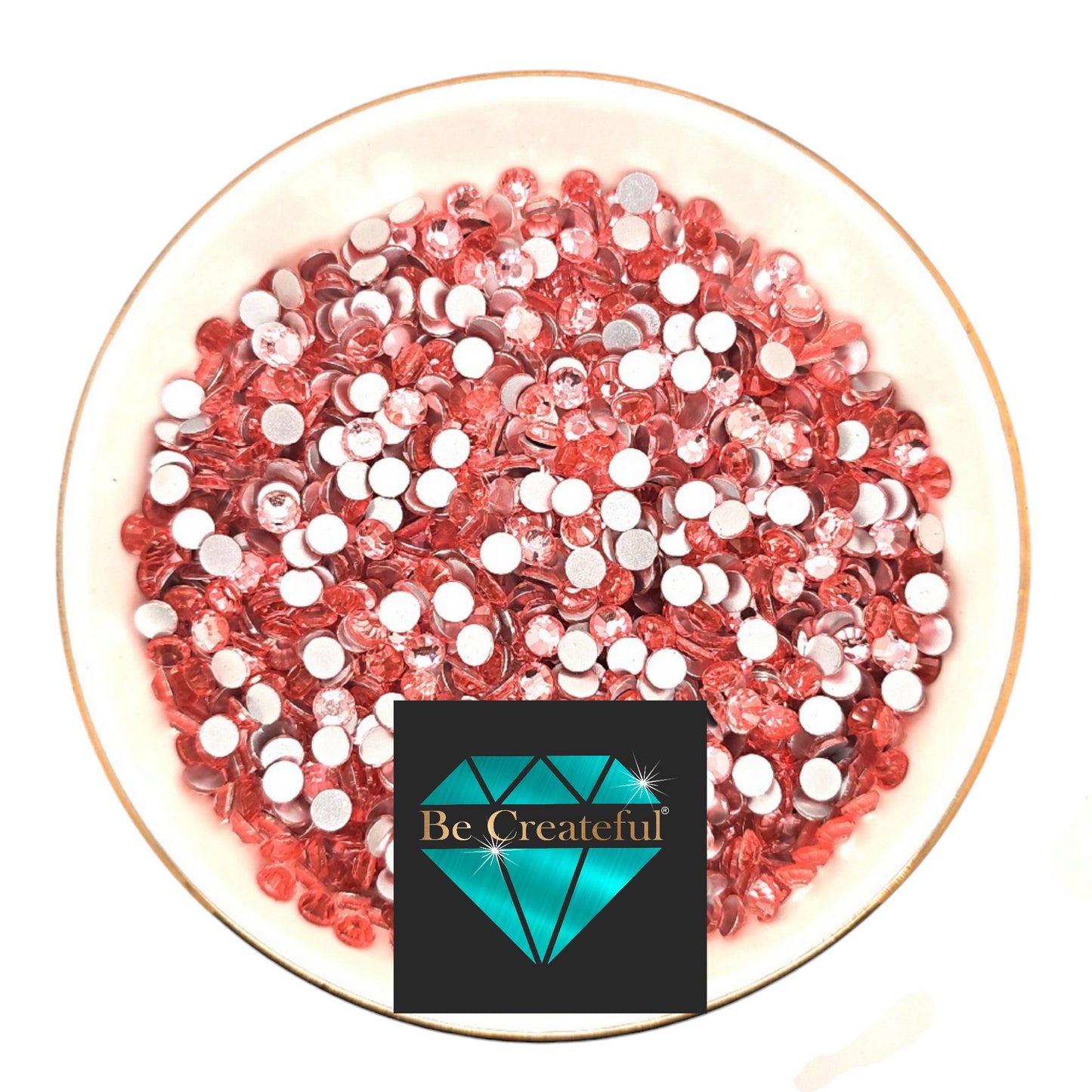 Multi-Size Pinkish Flatback Rhinestones