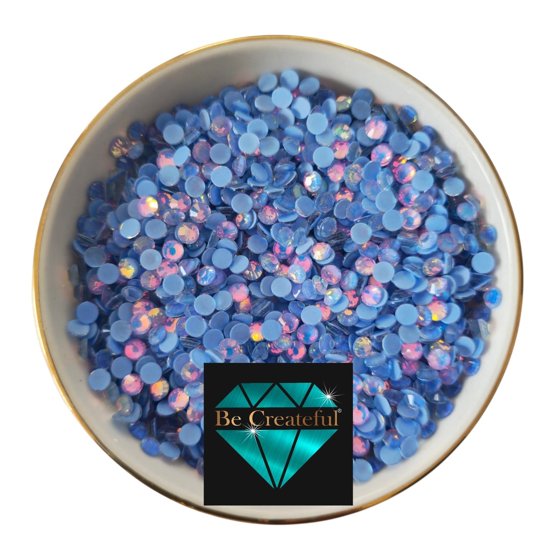 FLATBACK Luminous Opal Blue Rhinestones