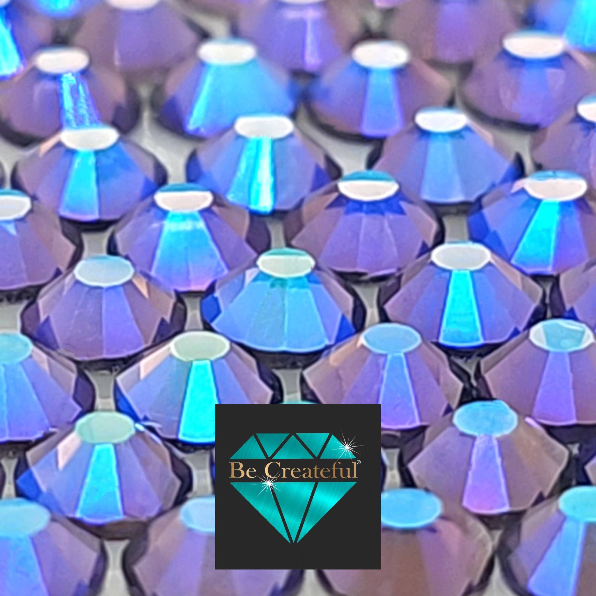 Violet AB Glass Flatback Rhinestones - Wholesale Rhinestones – Be Createful