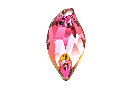 Vitrail Rose Diamond Leaf SHAPED Glass Sew On Rhinestones