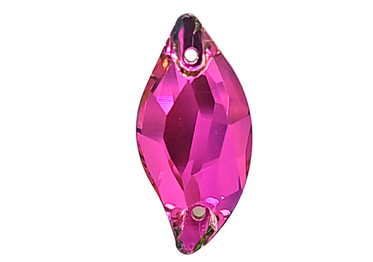 Vitrail Rose Diamond Leaf SHAPED Glass Sew On Rhinestones