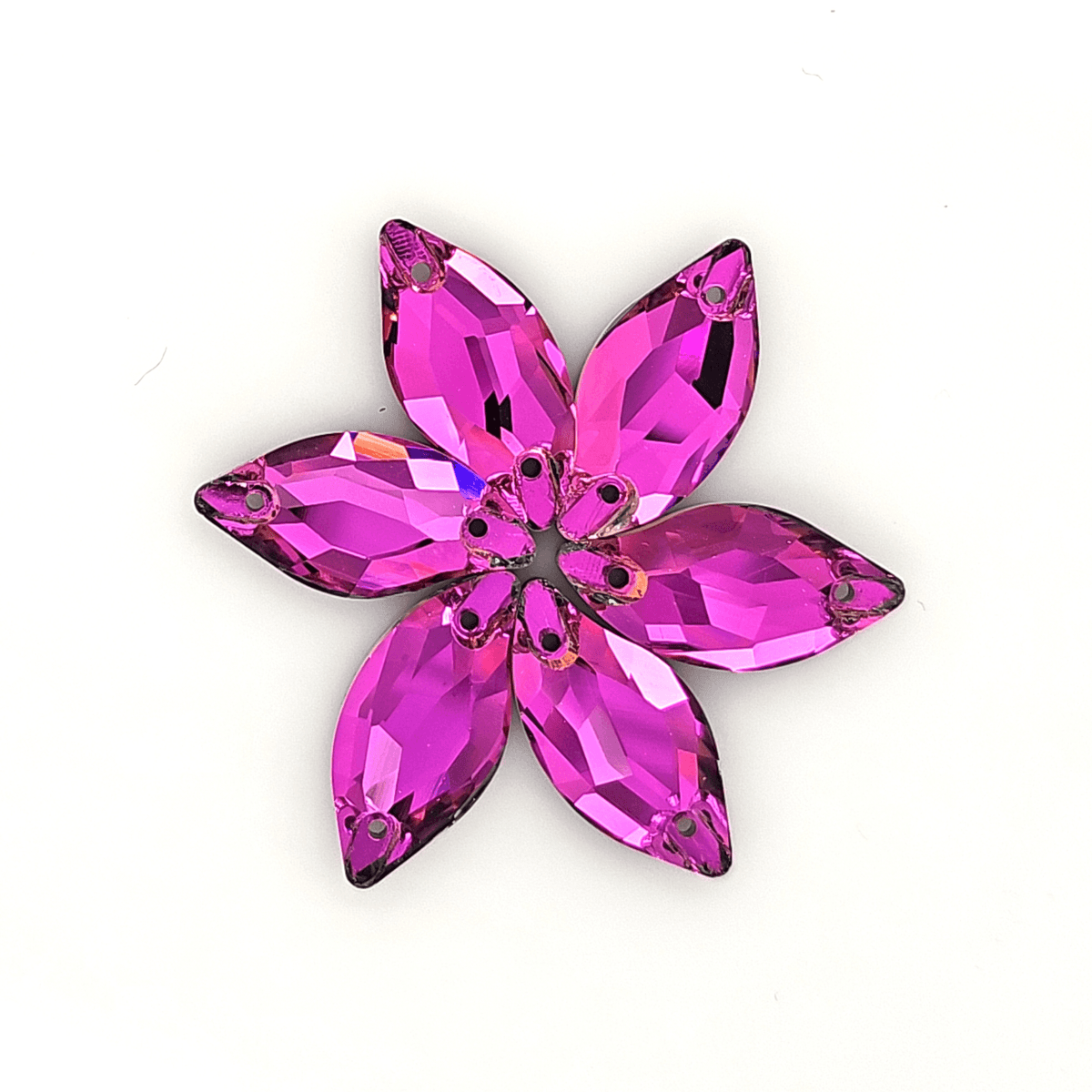 Vitrail Rose Diamond Leaf SHAPED Glass Sew On Rhinestones