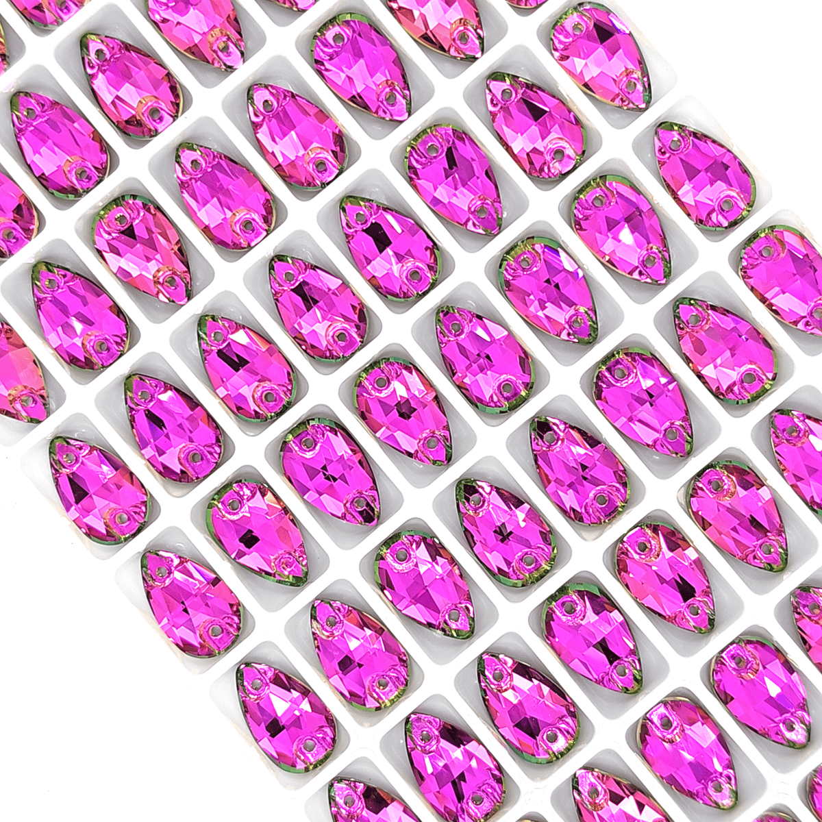 Vitrail Rose DROP SHAPED Sew On Rhinestones