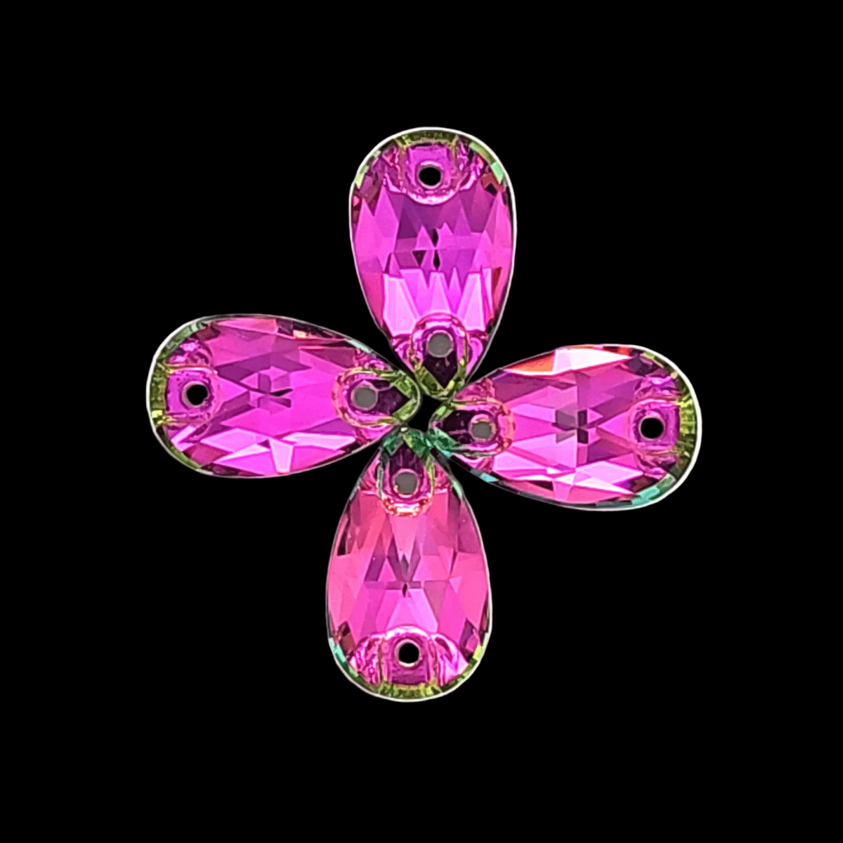 Vitrail Rose DROP SHAPED Sew On Rhinestones