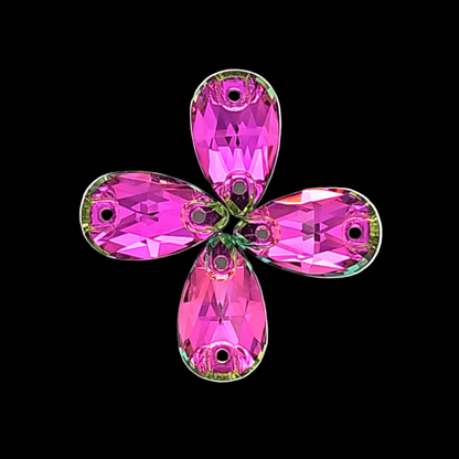 Vitrail Rose DROP SHAPED Sew On Rhinestones