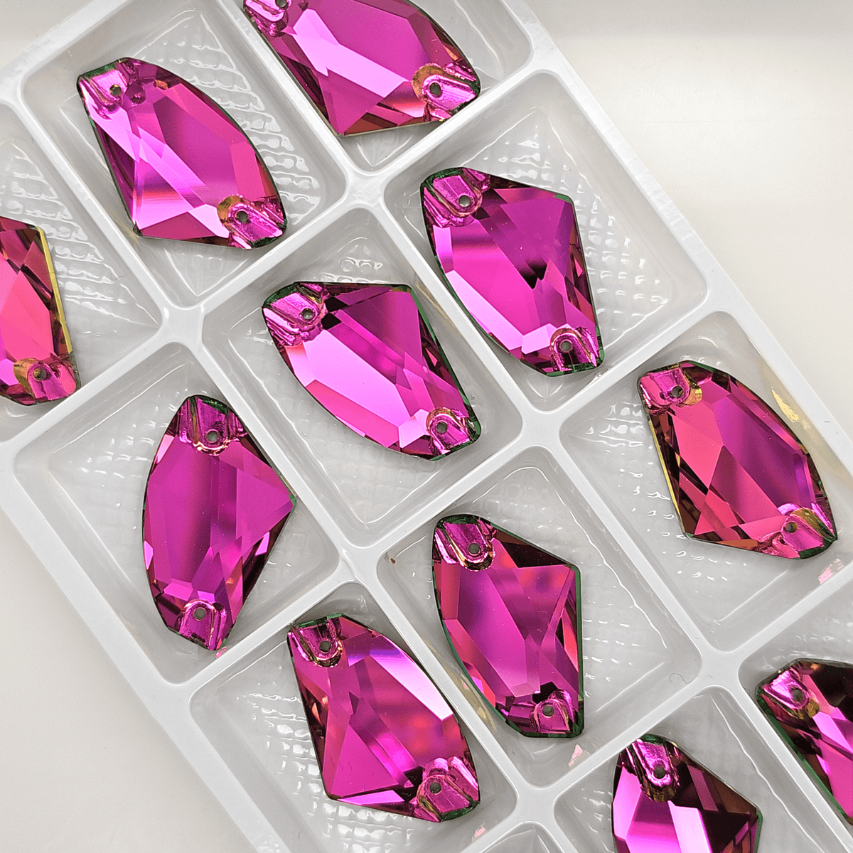 Vitrail Rose Glass Galactic SHAPED Sew On Rhinestone
