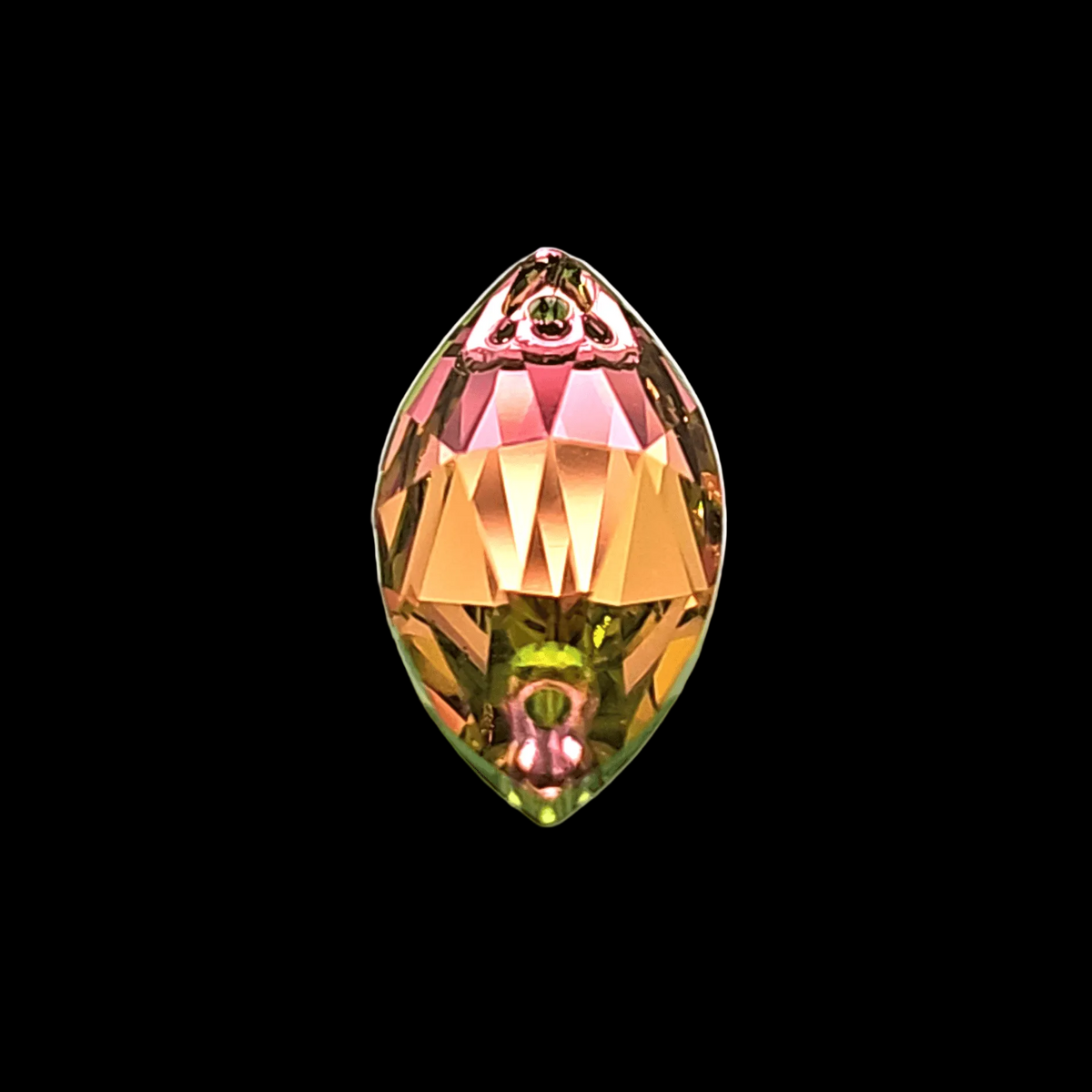 Vitrail Rose NAVETTE SHAPED Glass Sew On Rhinestones