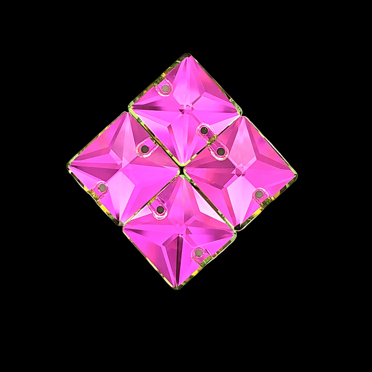 Vitrail Rose SQUARE SHAPED Sew On Rhinestones