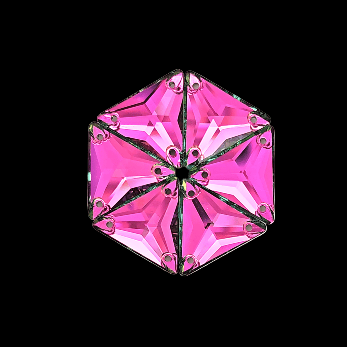 Vitrail Rose SQUARE SHAPED Sew On Rhinestones