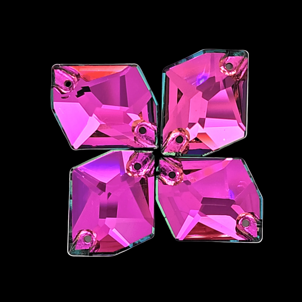 Vitrail Rose Cosmic SHAPED Glass Sew On Rhinestone
