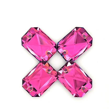 Vitrail Rose Emerald SHAPED Glass Sew On Rhinestones