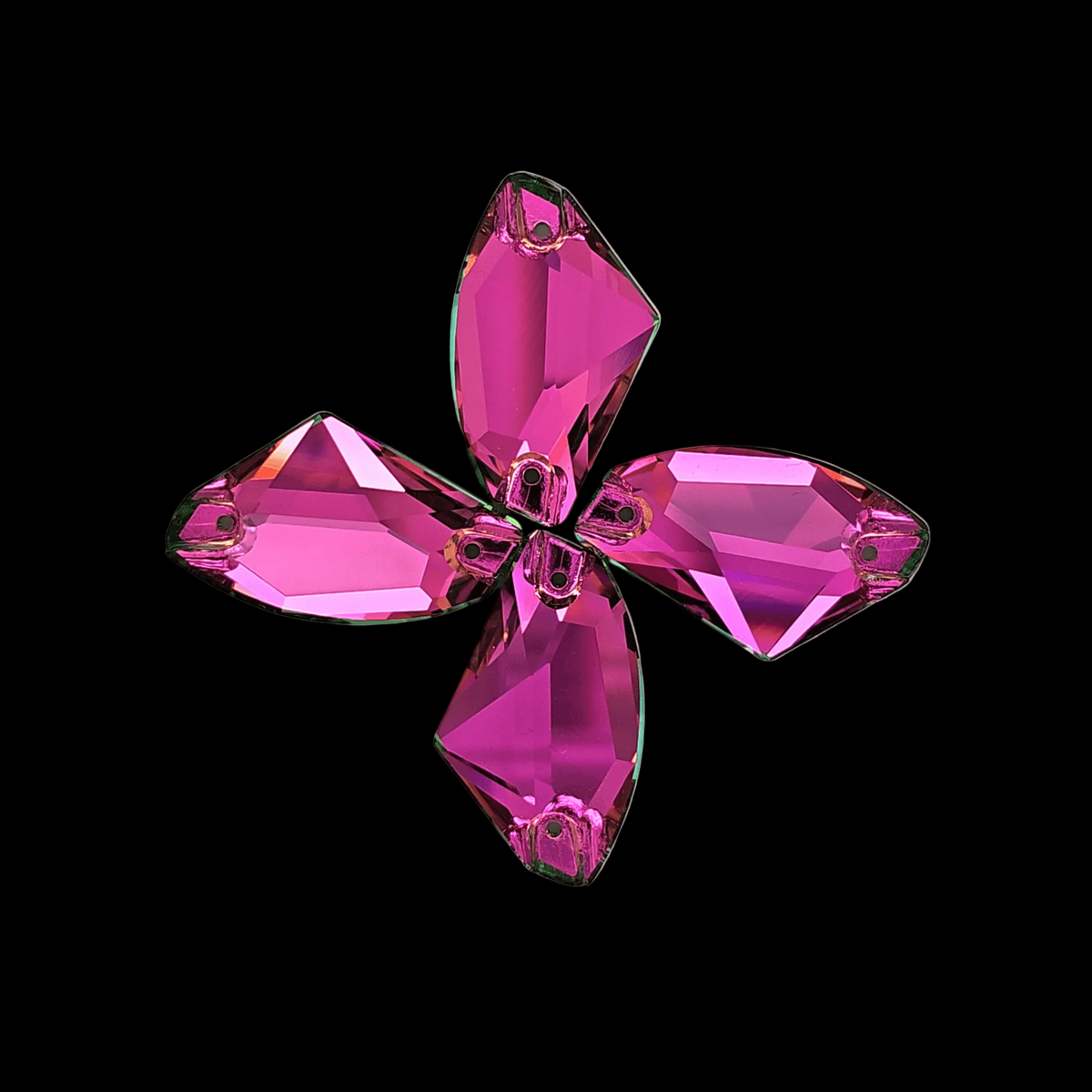 Vitrail Rose Glass Galactic SHAPED Sew On Rhinestone