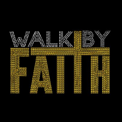 Walk By Faith Rhinestone Transfer
