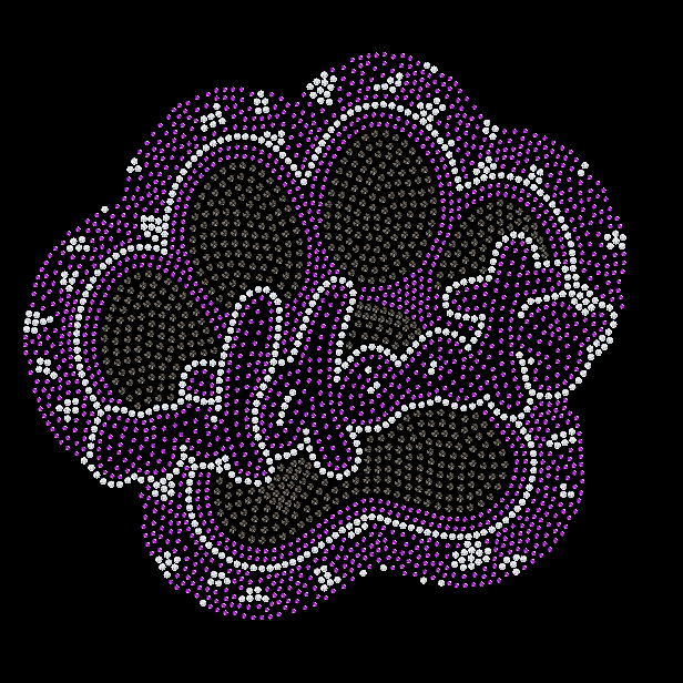 Purple Wildcat Paw in Cheetah Print Rhinestone Transfer