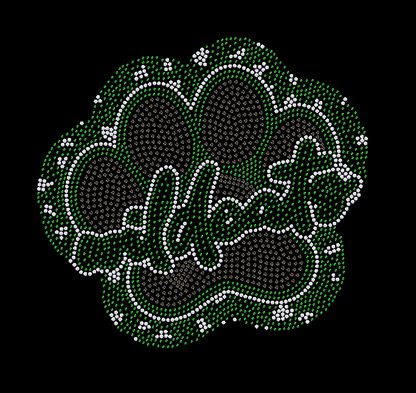 Wildcat Paw in Cheetah Print Rhinestone Transfer