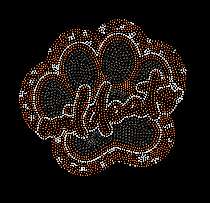 Wildcat Paw in Cheetah Print Rhinestone Transfer