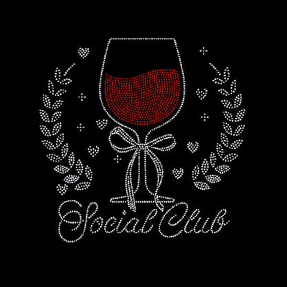 Wine Social Club Rhinestone Transfer